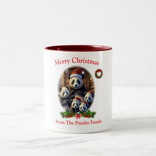 Taza Bicolor Panda Bears Navidad Mug (Centro)