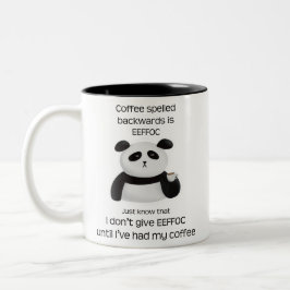 Taza Bicolor Panda - El Café Ordena Hacia Atrás Es Eeffoc