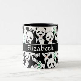 Taza Bicolor Panda lleva un patrón gráfico para personalizar