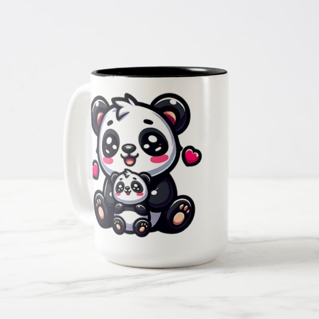 Taza Bicolor Panda Love With Panda Hugs (Anverso izquierdo)