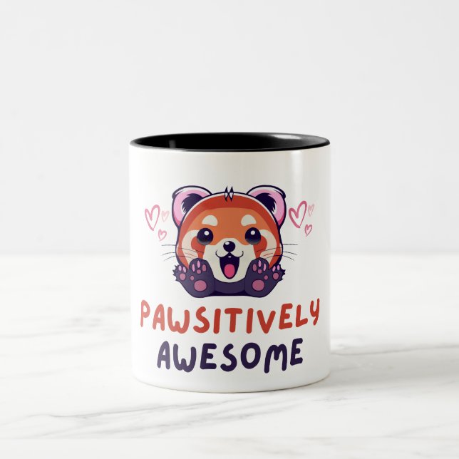 Taza Bicolor Panda Rojo Pawsiísticamente alucinante (Centro)