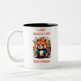 Taza Bicolor Panda Rojo, Realmente Me Gusta El Panda Rojo