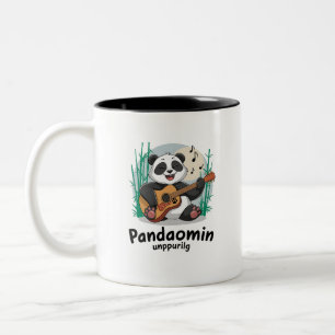 Taza Bicolor Panda Tocando Guitarra- Divertido Panda Musical