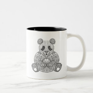 Taza Bicolor Panda tribal inspirada