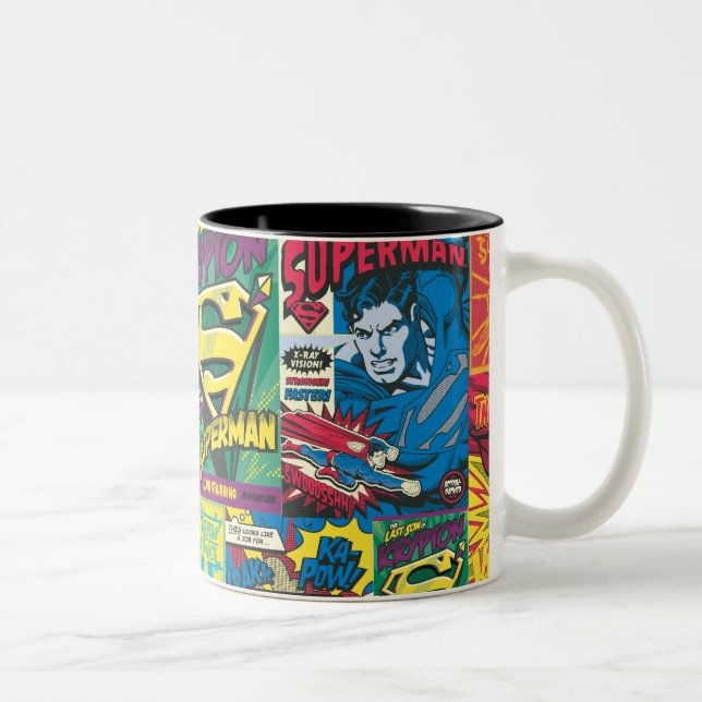 Taza Bicolor Paneles cómicos de Superman (Derecha)