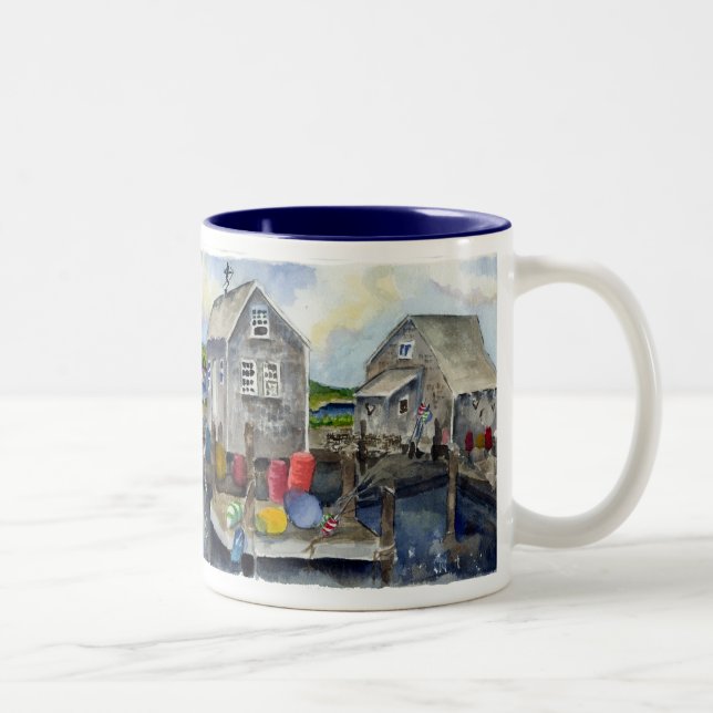 Taza Bicolor panorama del menemsha (Derecha)