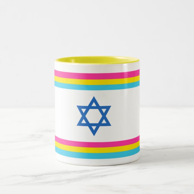Taza Bicolor Pansexual Israel Pride Flag (Centro)