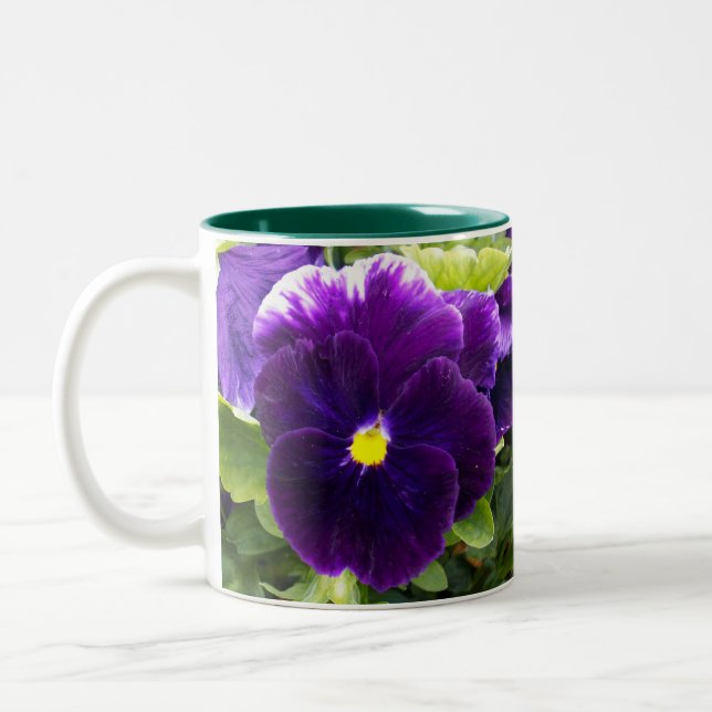 Taza Bicolor Pansia Púrpura Profunda, (Izquierda)