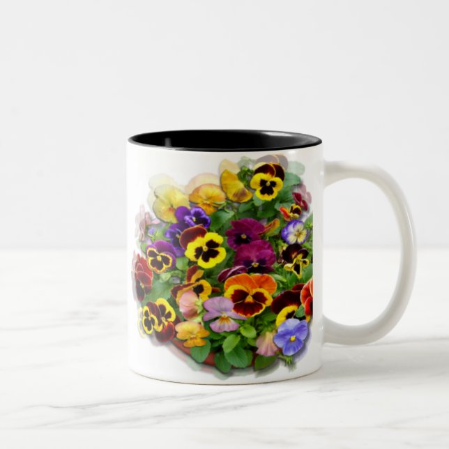 Taza Bicolor PANSY BEAUTY ~ Ringer Mug #2 (Derecha)