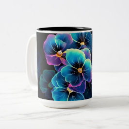 Taza Bicolor Pansy Coffee Mug