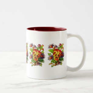 Taza Bicolor Pansy Daisy Mug