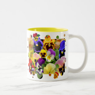 Taza Bicolor Pansy Patchwork