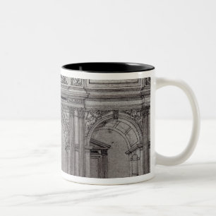Taza Bicolor Pantalla de cruz de la iglesia