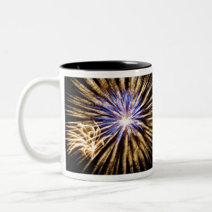 Taza Bicolor Pantalla de fuegos artificiales de tamaño consider