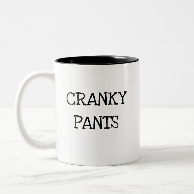 Taza Bicolor Pantalones irritables - odio mañanas (Izquierda)