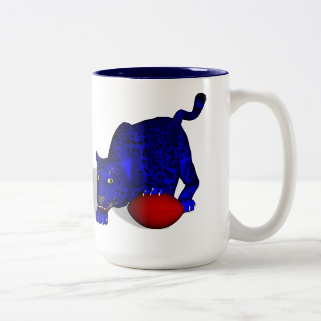 Taza Bicolor Pantera Azul Con Fútbol (Derecha)