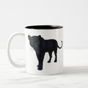 Taza Bicolor Pañuelo negro leopardo jaguar gato gran vida silve