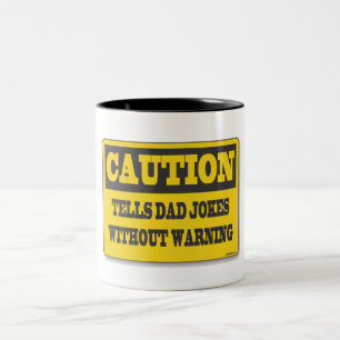 Taza Bicolor Papá Chiste signo de precaución