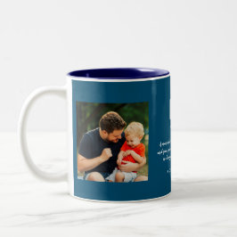 Taza Bicolor Papá cita la foto moderna de Guay azul