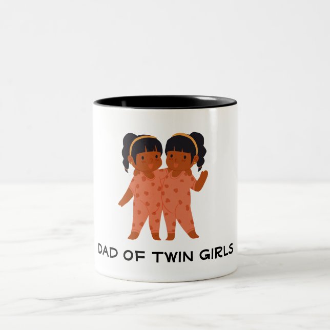 Taza Bicolor Papá de los Chicas gemelos (Centro)