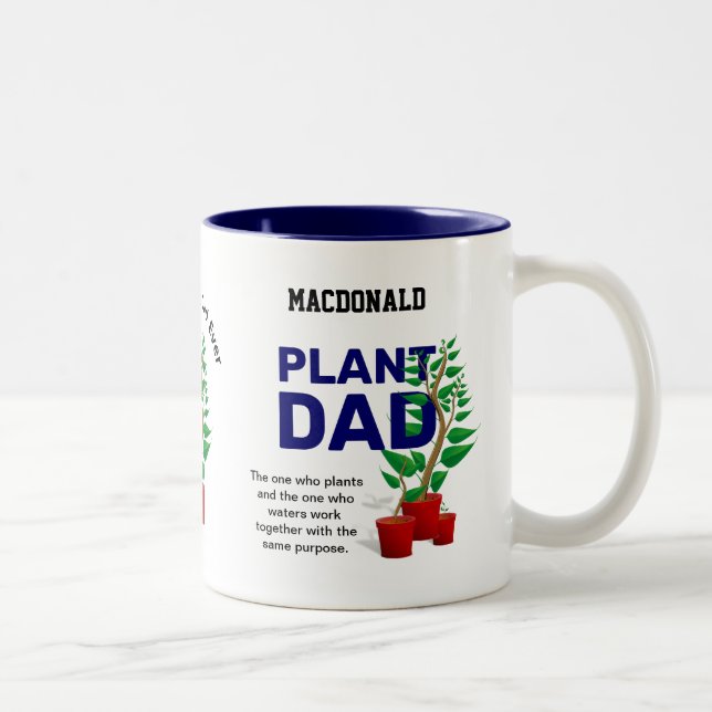 Taza Bicolor Papá de plantas personalizado (Derecha)