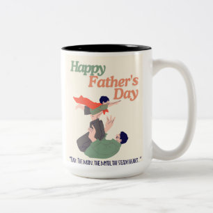 Taza Bicolor Papá: El hombre. El Mito. El corazón, el día del p