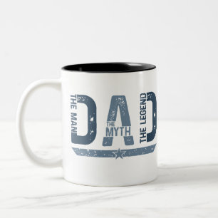 Taza Bicolor Papá: El hombre. El Mito. La leyenda