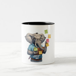 Taza Bicolor Papá Elefante Nunca Lo Olvidé... Excepto Leche