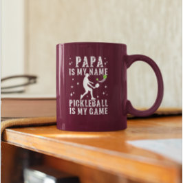Taza Bicolor PAPA es mi nombre PICKLEBALL es mi regalo para DAD