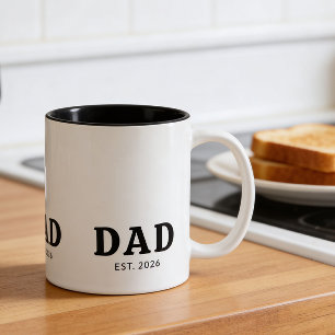 Taza Bicolor Papá Establecido en Negro y Blanco con Estilo
