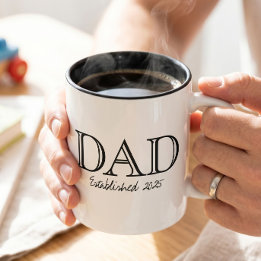 Taza Bicolor Papá Establecido Negrita Blanco Negro