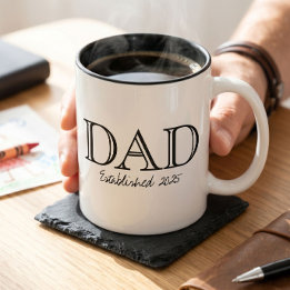 Taza Bicolor Papá Establecido Negrita Blanco Negro