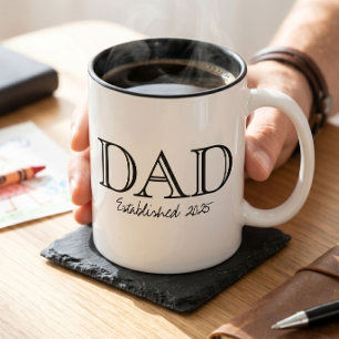 Taza Bicolor Papá Establecido Negrita Blanco Negro