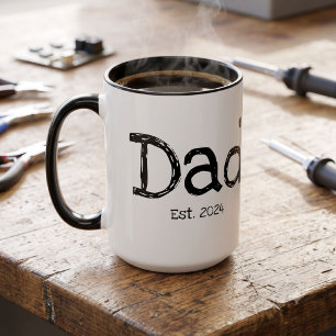 Taza Bicolor Papá Establecido Negro Blanco Audaz