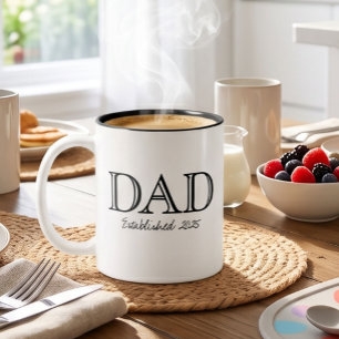 Taza Bicolor Papá Establecido Negro Blanco Audaz
