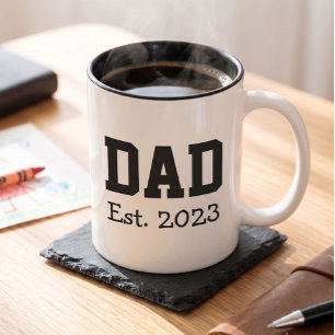 Taza Bicolor Papá Establecido Texto Negro Negrita