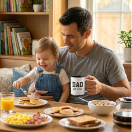 Taza Bicolor Papá Establecido Texto Negro Negrita