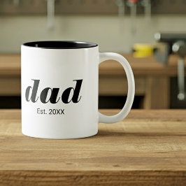 Taza Bicolor Papá Estableció Nuevo Regalo de Papá