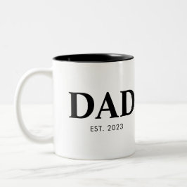 Taza Bicolor Papá Estableció Texto Simple Mínimo Año
