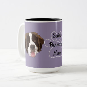 Taza Bicolor Papá/ mamá de San Bernardo personalizada