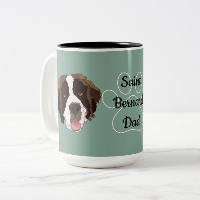 Taza Bicolor Papá/ mamá de San Bernardo personalizada (Anverso izquierdo)