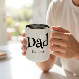 Taza Bicolor Papá Negro Estilo Simple y Audaz Papá Establecido