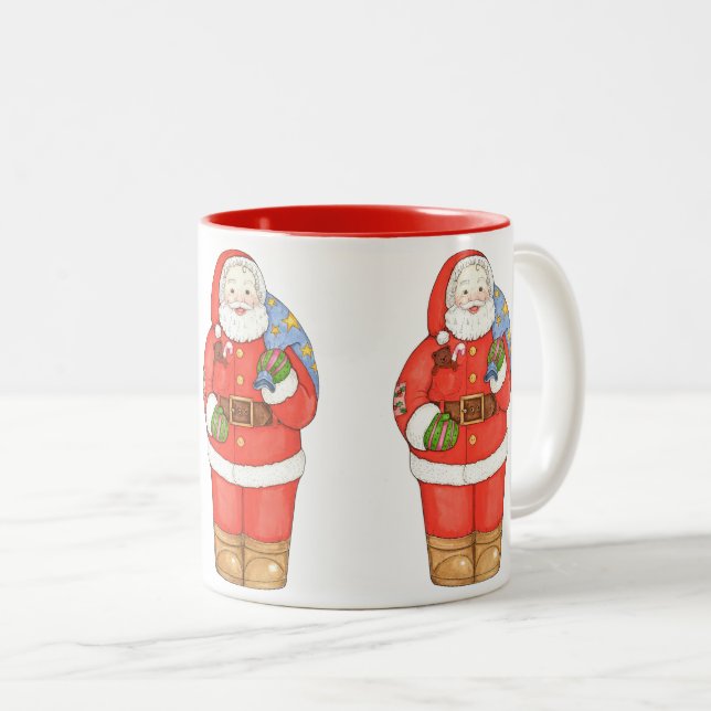 Taza Bicolor Papá Noel con el bolso (Anverso derecho)