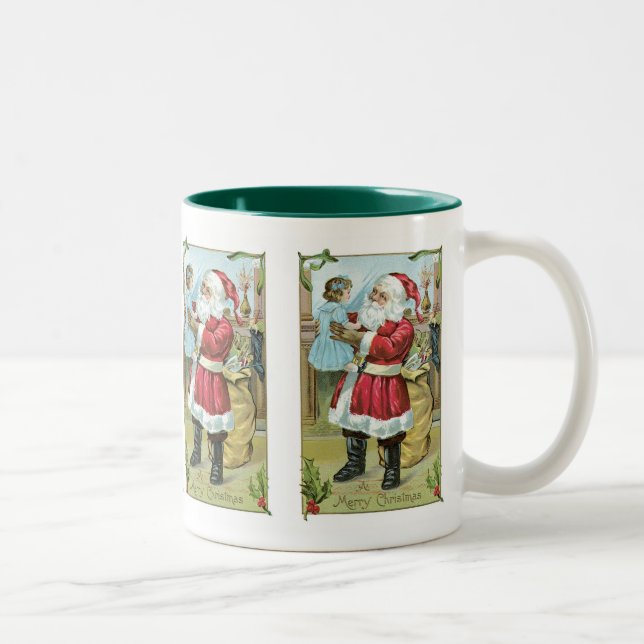 Taza Bicolor Papá Noel con niño (Derecha)
