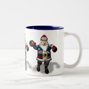 Taza Bicolor Papá Noel en el día del boxeo