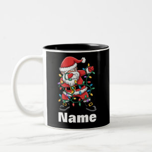 Taza Bicolor Papá Noel haciendo dabbing Regalo de Navidad diver