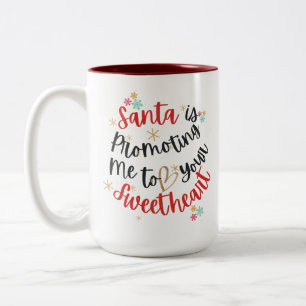 Taza Bicolor Papá Noel me está promocionando Navidades