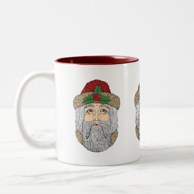Taza Bicolor Papá Noel Navidad (Izquierda)