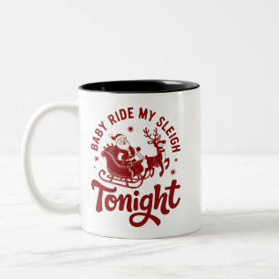 Taza Bicolor Papá Noel Trineo Snarky Navidad Humor Sarcástico