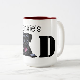 Taza Bicolor Papá personalizado de Schnauzer Peeking